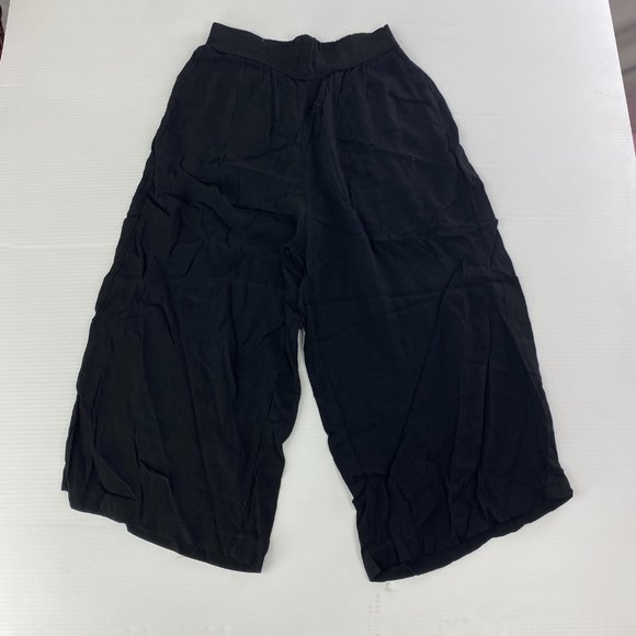 Jolie Los Angeles Black Wide Leg Crips Crop Pants - Picture 3 of 4